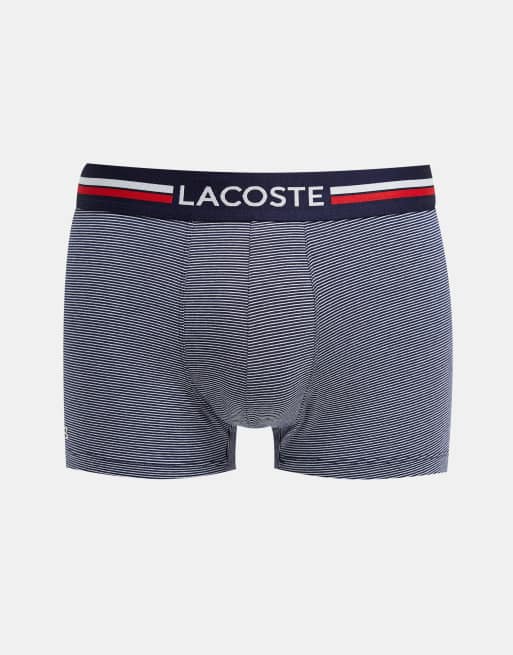 Lacoste - Pakke med 3 par boksershorts i marineblå/hvid/striber, 3 af 4
