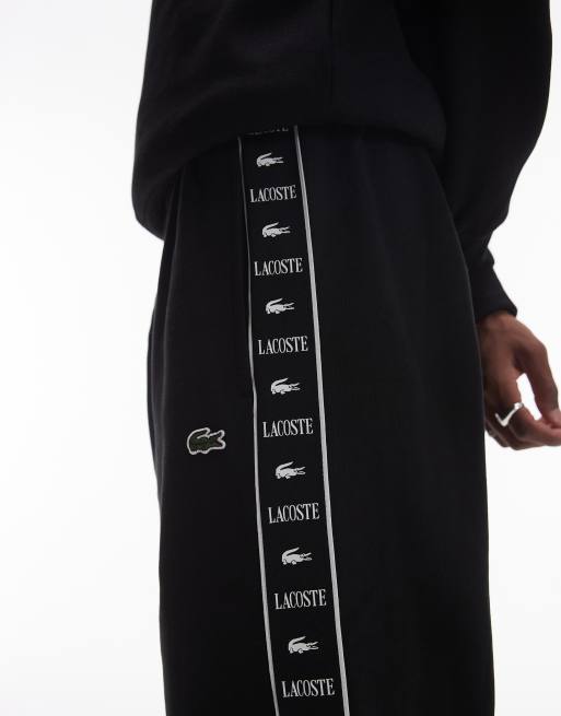 Lacoste Pantalon de jogging a bande a logo Noir