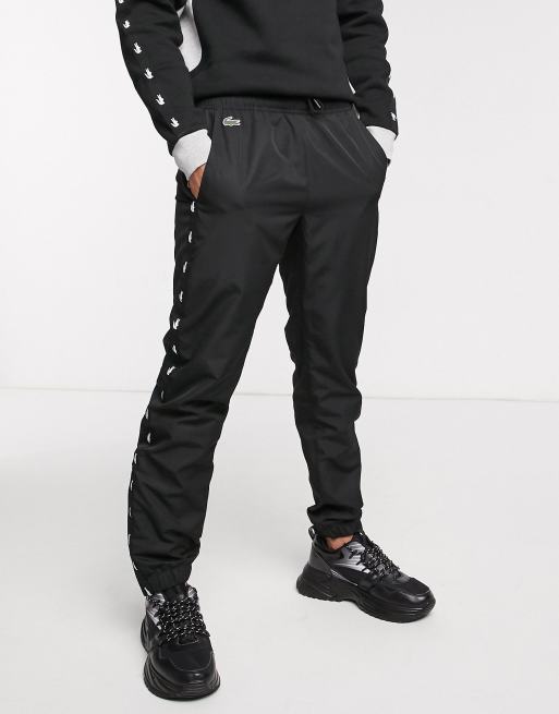 Lacoste Pantalon de jogging avec bandes griff es Noir