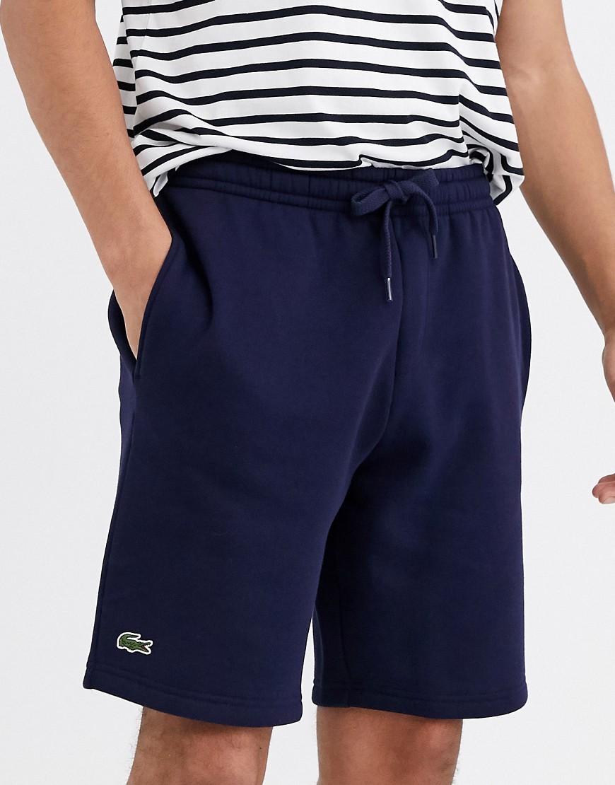 Lacoste - Pantaloncini basic blu navy in jersey