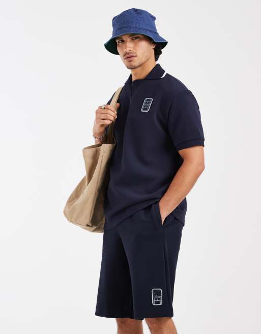Lacoste - Pantaloncini comodi blu navy con coulisse e logo in coordinato, 3 di 5