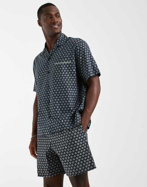 Lacoste - Pantalones cortos azul marino con estampado del monograma del logo y cordón ajustable (parte de un conjunto) - view 1