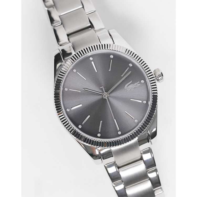 Lacoste Parisienne womens round metal watch in silver