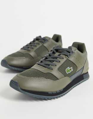 khaki lacoste trainers