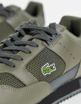 khaki lacoste trainers