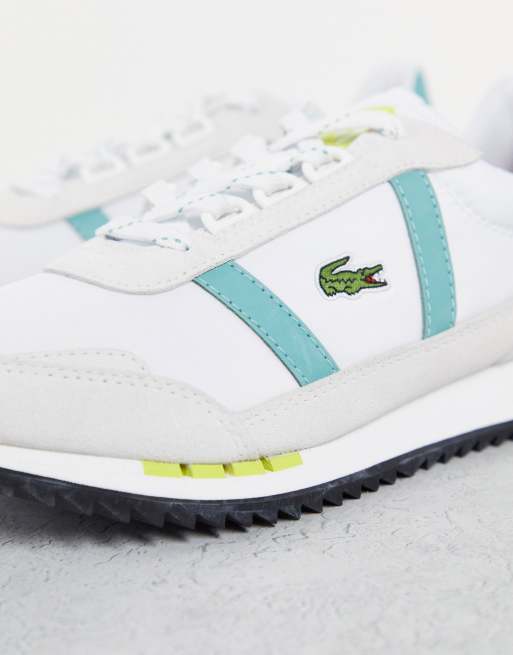 Lacoste partner retro lace up sneakers in white