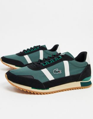Lacoste partner retro sneakers in green | ASOS