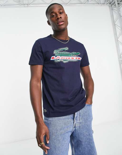 Lacoste – Performance mit vorne – in Marineblau | T-Shirt ASOS Grafikprint