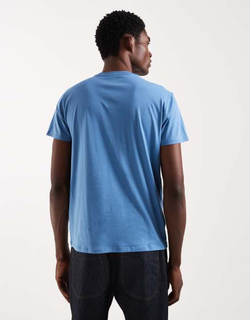 Lacoste pima cotton logo t-shirt in mid blue, 5 of 5