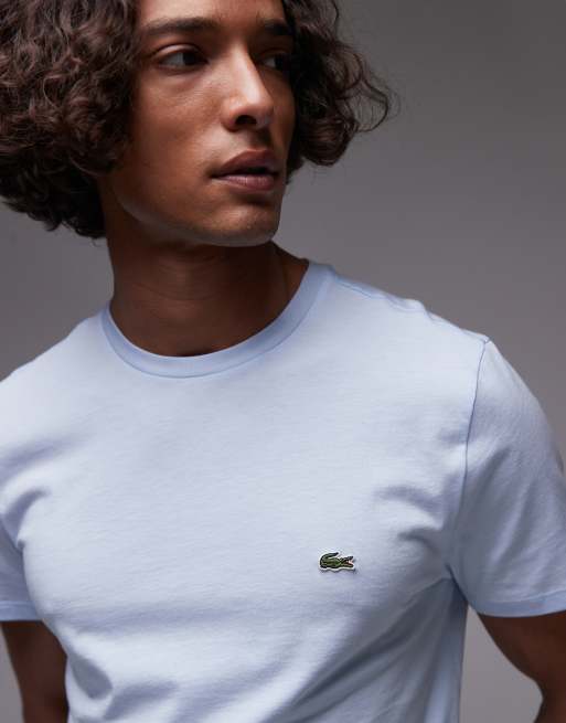 Lacoste pima cotton t-shirt in light blue, 3 of 4