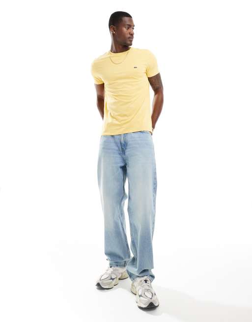 Lacoste pima cotton t-shirt in yellow, 2 of 4