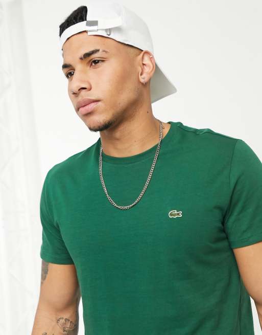 Lacoste Pima Katoenen T shirt met logo in donkergroen ASOS