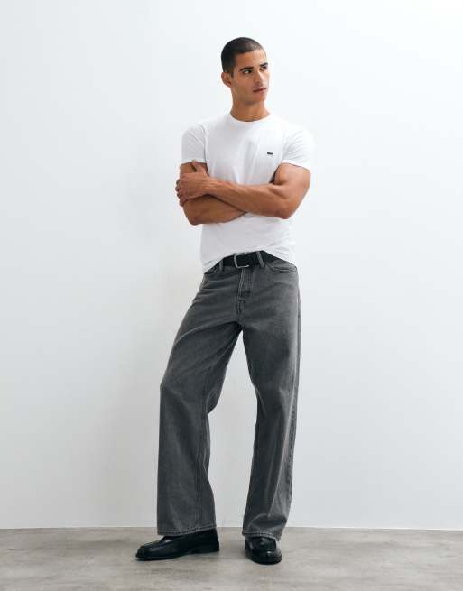 Lacoste Pima logo t-shirt in white, 4 of 5