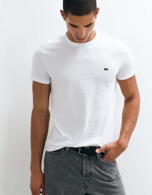 Lacoste Pima logo t-shirt in white, 5 of 5