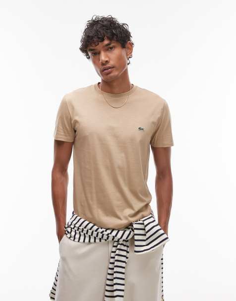 Lacoste pima t-shirt in beige - view 1