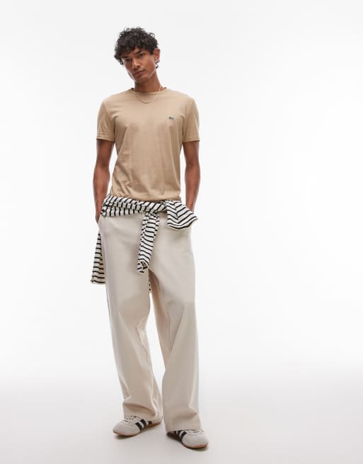 Lacoste Pima t-shirt in beige , 3 of 4