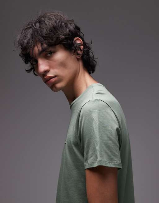 Lacoste pima t-shirt in thyme, 4 of 5