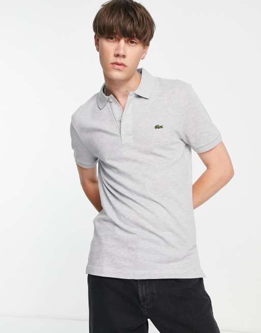 Lacoste plain polo shirt in grey ASOS