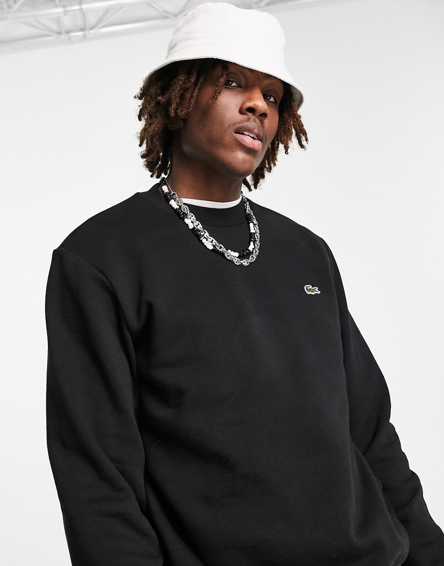Lacoste plain sweatshirt in black