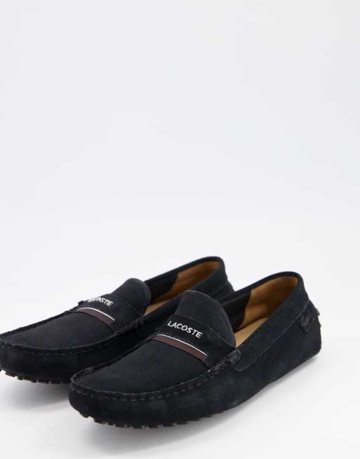 Lacoste plaisance driving shoes in black