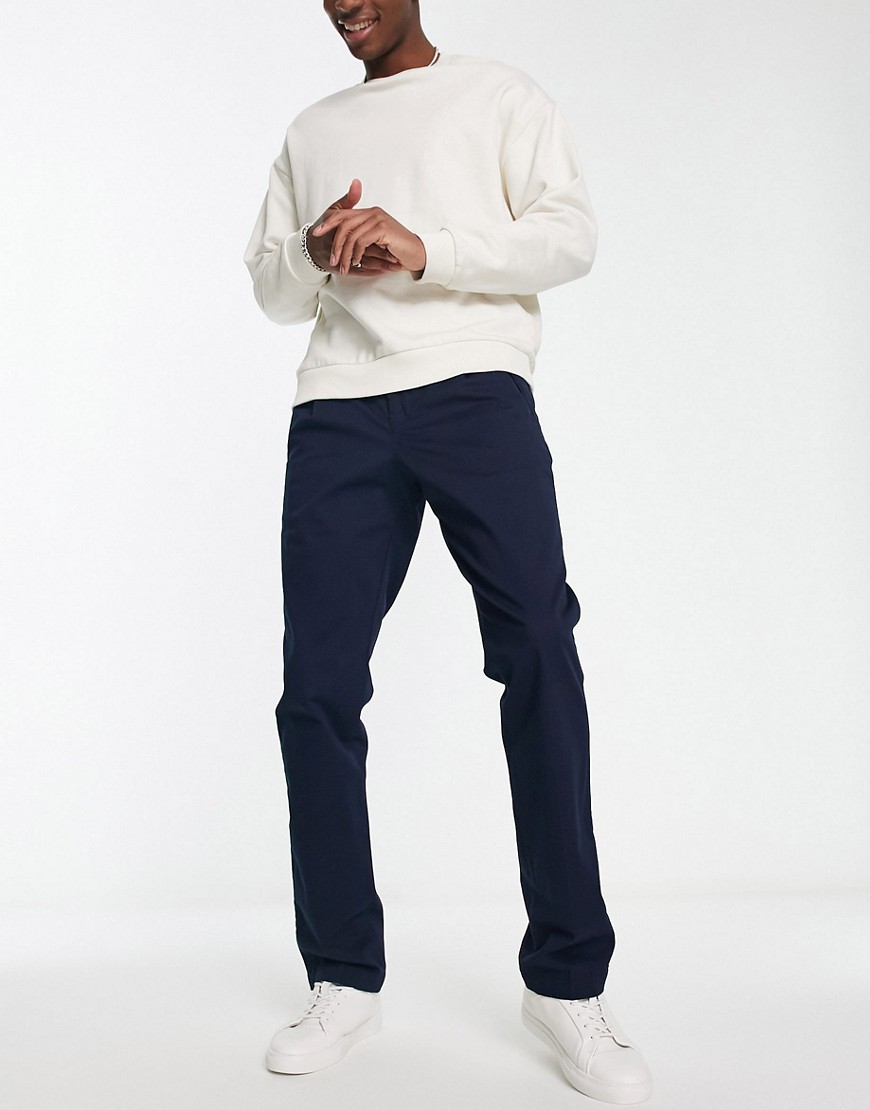Lacoste pleated chinos in navy