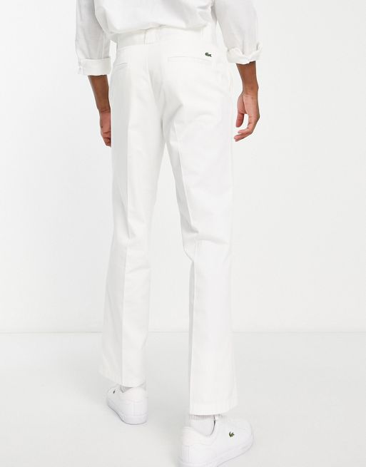 Stone White Pleated Chino Pants