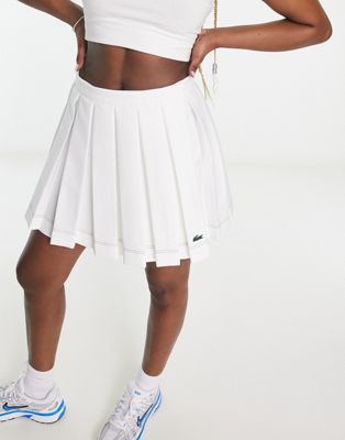 Lacoste pleated tennis skirt in white