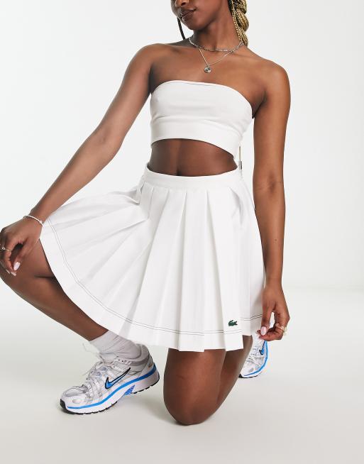 Lacoste pleated tennis skirt in white