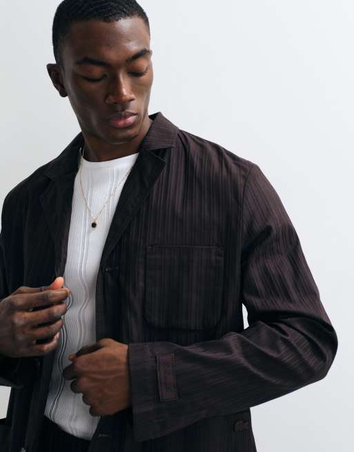 Lacoste – Plissierte Blazer-Jacke in Braun, Kombiteil, 3 von 5