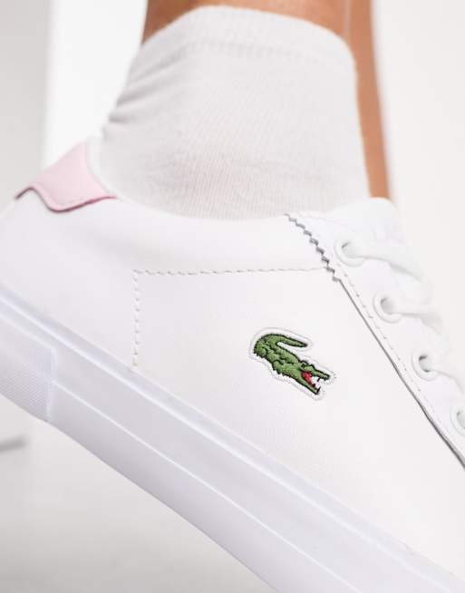 Basket lacoste lerond discount blanche et rose