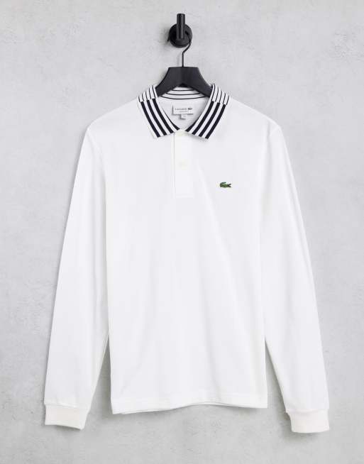 Polo manche 2025 longue lacoste blanc