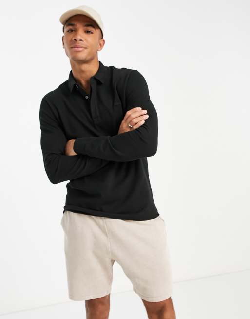 Polo lacoste manche longue cheap noir