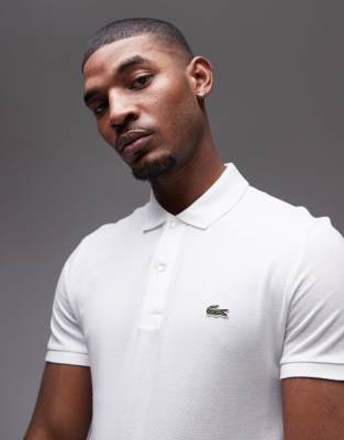 Lacoste - Polo ajusté en piqué - Blanc - view 1