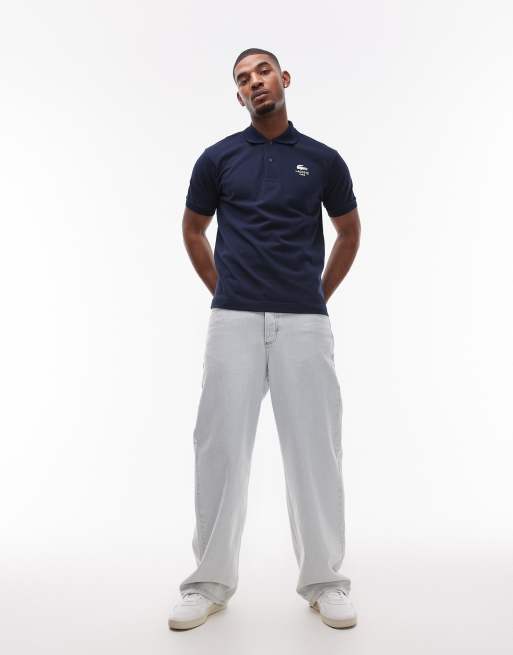 Lacoste - Polo blu navy con logo bianco, 2 di 4