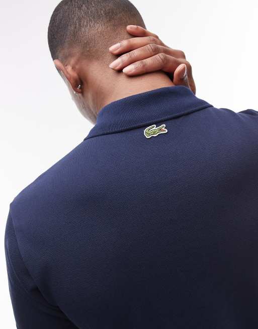 Lacoste - Polo blu navy con logo bianco, 3 di 4