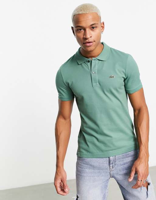 Lacoste Polo coupe slim Vert ASOS