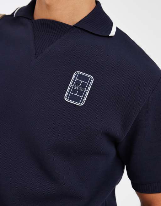 Lacoste - Polo d'ensemble ample à manches courtes et logo - Bleu marine, 3 de 5