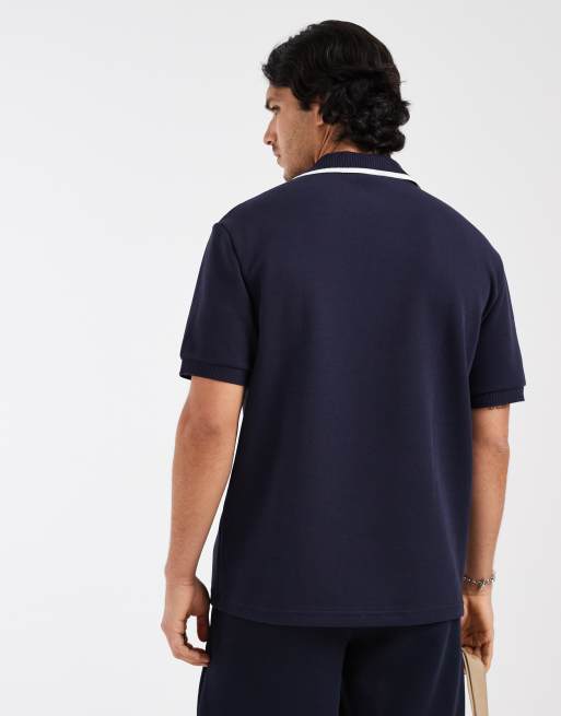 Lacoste - Polo d'ensemble ample à manches courtes et logo - Bleu marine, 4 de 5