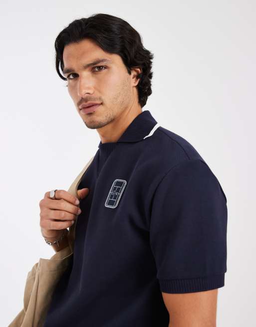 Lacoste - Polo d'ensemble ample à manches courtes et logo - Bleu marine, 5 de 5