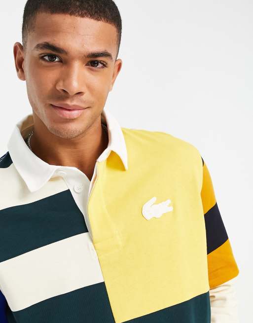 revolutie herten weggooien Lacoste - Polo met lange mouwen en kleurvlakken in multi | ASOS