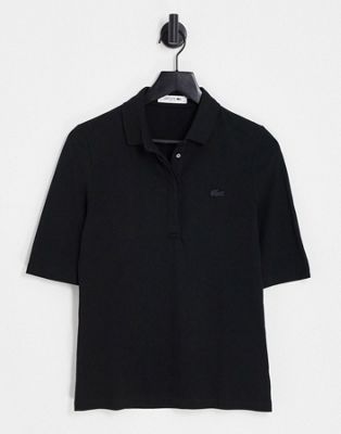 Lacoste polo shirt with 3/4 length sleeve in black
