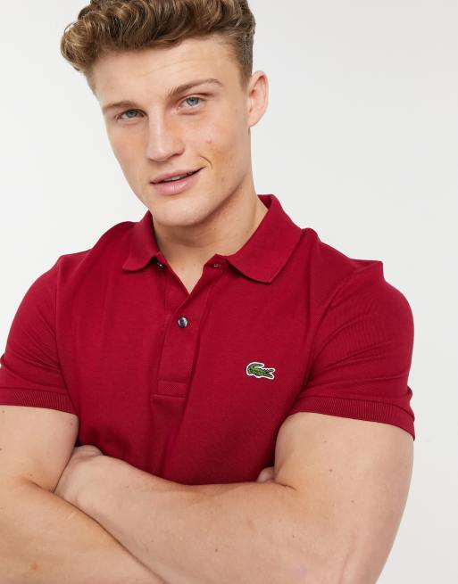 Lacoste - Polo slim en piqué - Bordeaux, 3 de 4