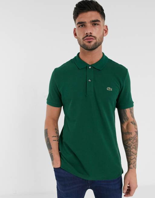 Lacoste - Polo slim verde in piqué