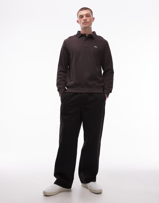 Lacoste polo sweatshirt in brown, 2 of 5