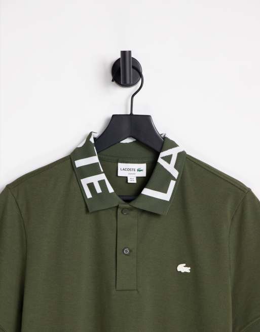 Lacoste - Poloshirt met kraaglogo in kaki, exclusief bij ASOS, 3 van 4