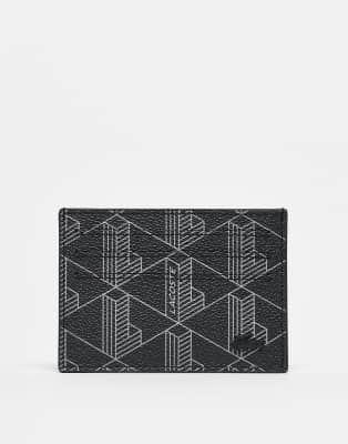 Lacoste - Porte-cartes à logo monogramme - Gris
