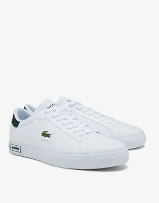 Lacoste power court trainers in white leather