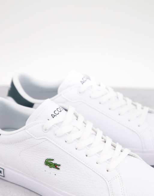 Lacoste – Powercourt 0721 – Biało-zielone buty sportowe, 4 z 4