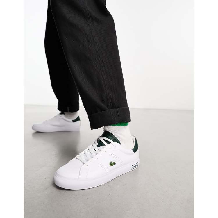 Lacoste shoes black store and white