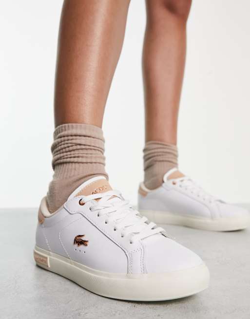 Basket lacoste rose store et blanche